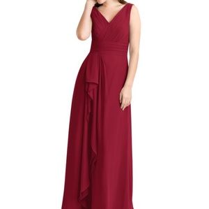 Burgundy floor length chiffon dress